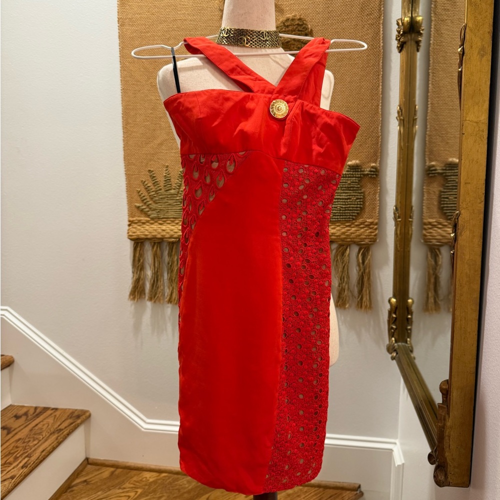 Versace Red Halter Sundress for Cocktail